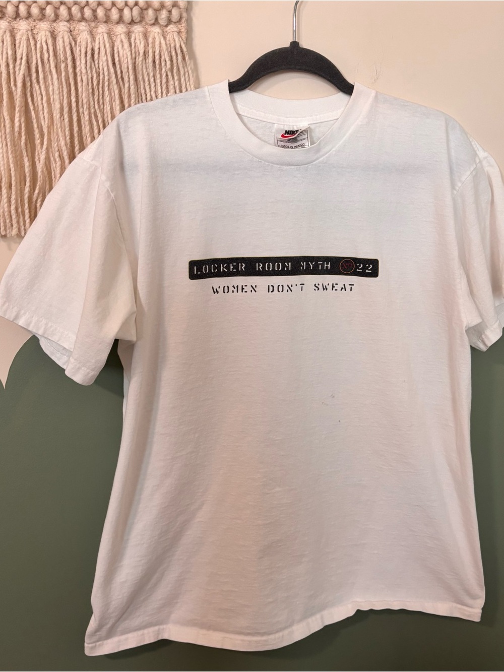 Vintage 1990s Nike "Women Don't Sweat" graphic tee